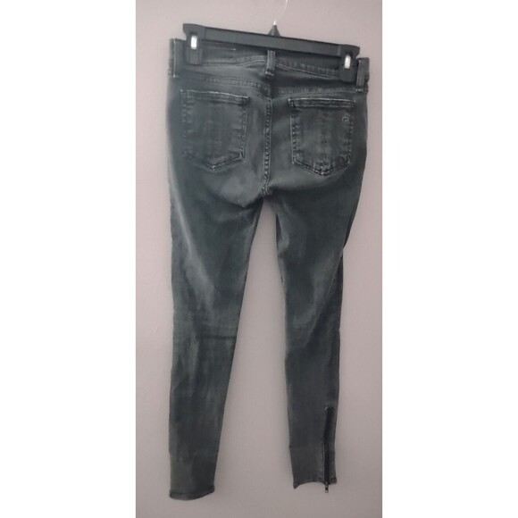 Rag & Bone Skinny Ankle Jeans Size 27 Dark Grey Blackthorne Denim Zip Ankles - Picture 7 of 11